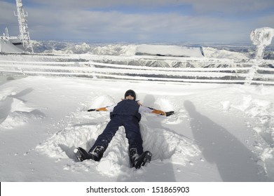 Man Making Snow Angel