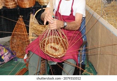 Man Making A Wicker Basket