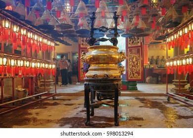 Man Mo Temple In Hong Kong, It Is One Of The Famous Temples, HongKong February 2017