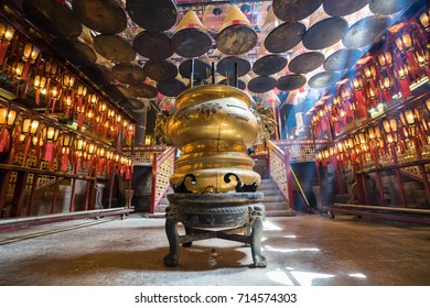 Man Mo Temple At Hong Kong .  It Is Popular Temple In Hongkong . 