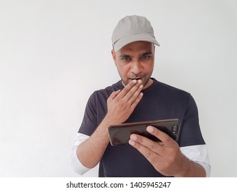 man with mobile close up