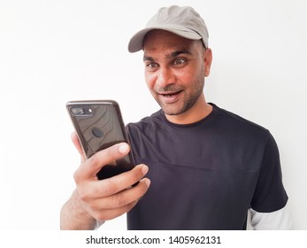 man with mobile close up