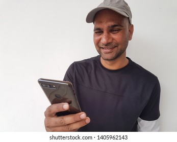 man with mobile close up