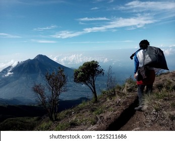 Man and the mountain 