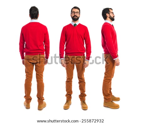 Similar – Image, Stock Photo Back hipster man in hat looking away