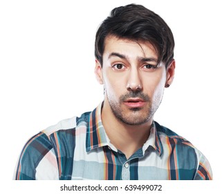 Man Move Up His Brow With Confused Expression On His Face