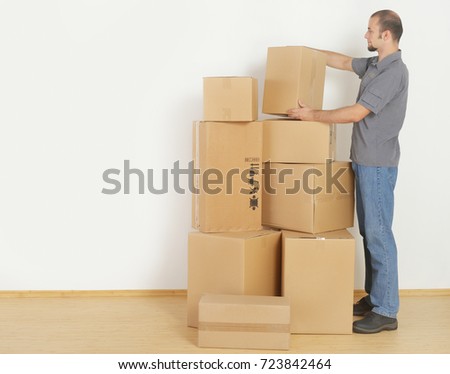 Man with moving boxes