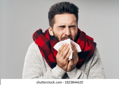 Man Napkin Runny Nose Health Problems Stock Photo 1823844620 | Shutterstock