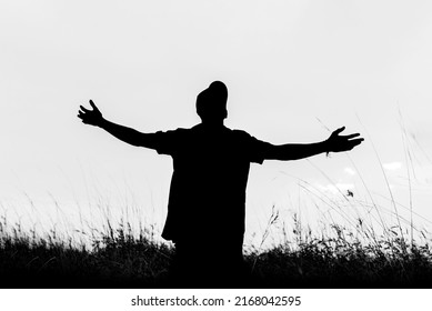 2,589 Silhouette man stretching arms Images, Stock Photos & Vectors ...