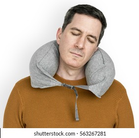 Man Neck Pillow Comfortable Sleeping Relaxation Stock Photo 563267281 ...