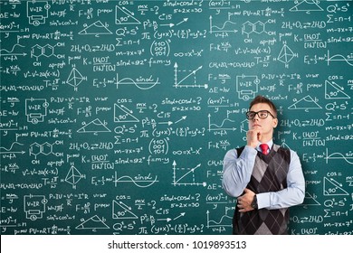 Man On Background Mathematical Solution