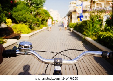 Man On Bike From A Different Point Of View.