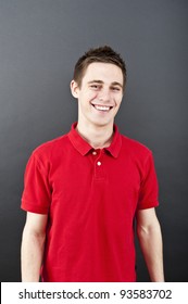 Man On Black Background In Polo Shirt