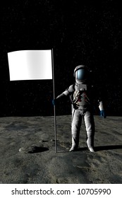 Man On The Moon - Add Your Own Message In The Flag