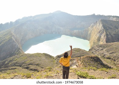 A Man On Mount Kelimutu, Flores Island, East Nusa Tenggara