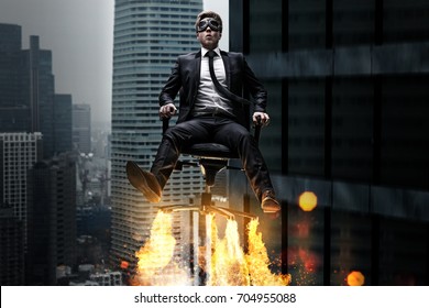 Man On A Rocket Chair