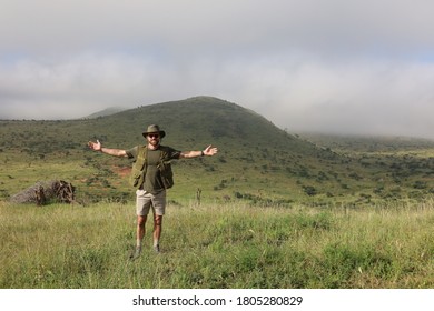 Man On Safari In Africa