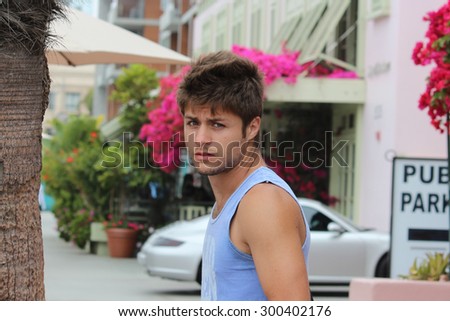 Similar – Close up of young man with sunglasses holding surfboard