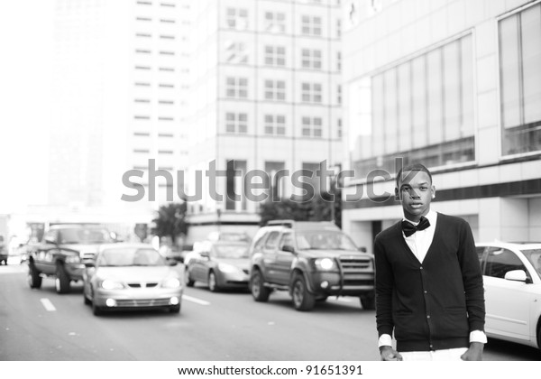 Man on the streets of\
Downtown Miami