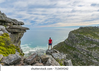 Man On Top Of Table Mountain - Cape Town