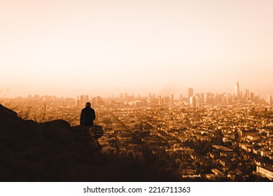 A Man Overlooking San Francisco