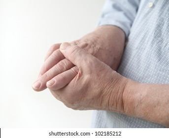 A Man With Painful Joints On His Hands