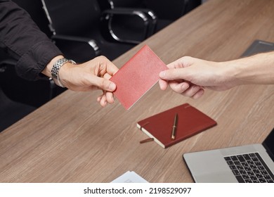 a man passes documents in the office
