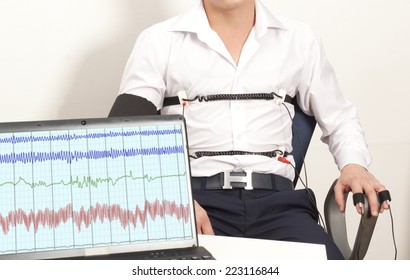 A man passes a lie detector test - Shutterstock ID 223116844