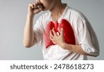 man patients with respiratory or lung diseases, bad air, dust, tuberculosis, lung cancer, emphysema, cough from the flu, and viral infections. Double Exposure with lungs