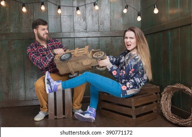 MAN Picks Up The Toys At WOMEN FIGHT  