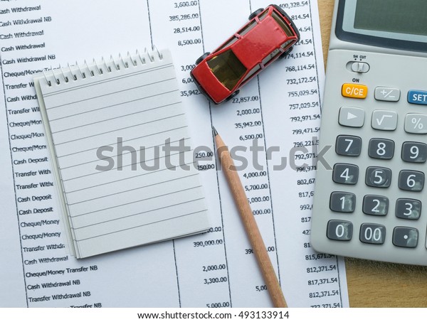 Man\
planning monthly budget, Finance about car\
concept