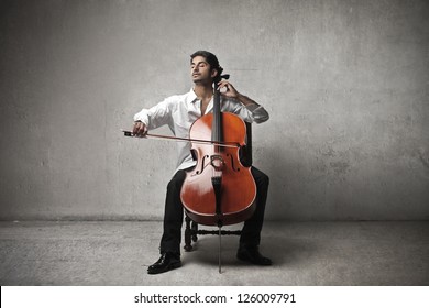 Man Playing A Cello