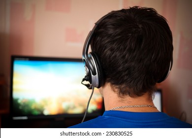 Man Playing A Computer Games