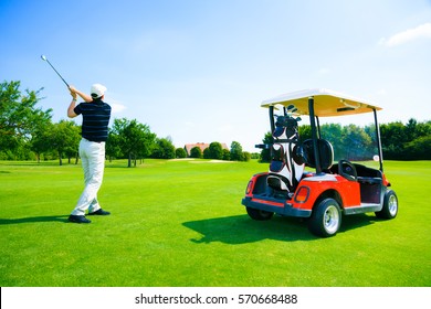 Man Playing Golf - Powered by Shutterstock