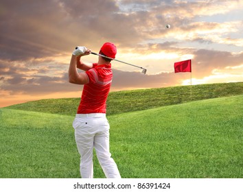 Man Playing Golf