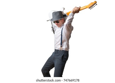 Man playing guitar behind his head - Powered by Shutterstock