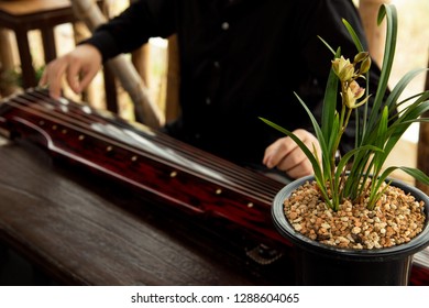 The Man Is Playing The Guqin