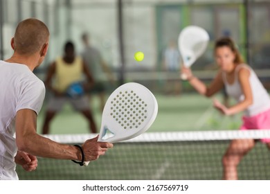 Man Playing Padel Tennis On The Padel Court