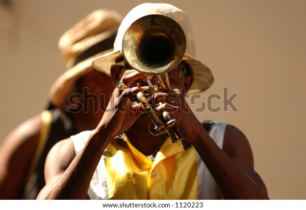 Man Playing Trumpet On Streets Havana Stock Photo (Edit Now) 1120223