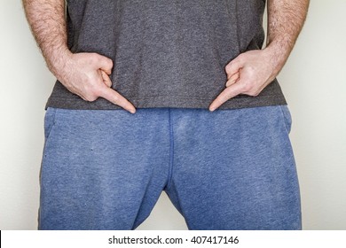 Man Pointing His Genitals Trying Show Stock Photo 407417146 | Shutterstock