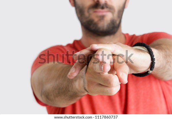 Man Pointing Pistollike Handgun Sign Hand Stock Photo (Edit Now) 1117860737