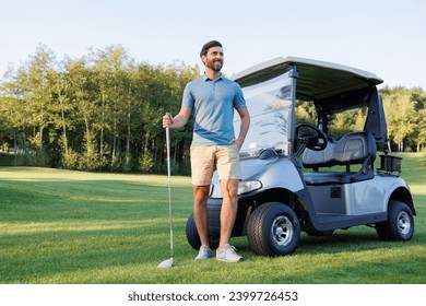 Man Posing with Golf Equipment - Powered by Shutterstock