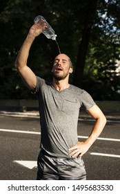 Man Pouring Water Over His Head