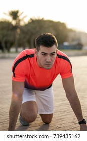 Man preparing to run