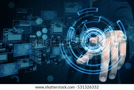 Man press screen