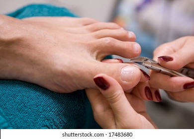 A Man And  The Procedure Of Pedicure