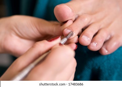 A Man And  The Procedure Of Pedicure