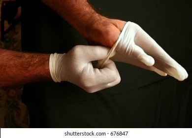 tight latex gloves