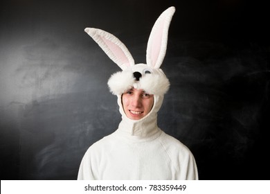 Man In A Rabbit Costume Smiling