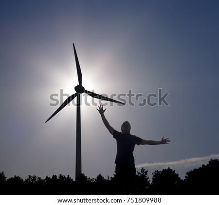 Image, Stock Photo wind power Technology